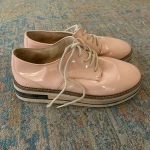 Zara Pink Patent Lace Up Shoes